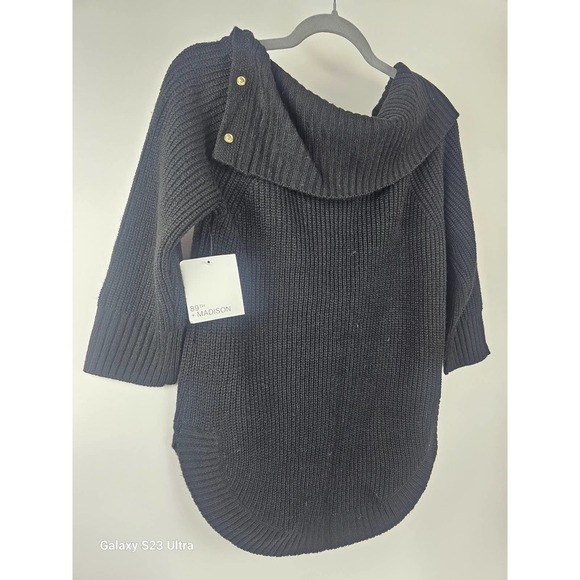 Women's szSP, Oversized fold down neck, black, 89th and Madison, NWT - Picture 7 of 8